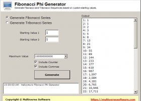 Fibonacci Phi Generator screenshot