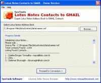 Lotus Notes Contacts to GMAIL screenshot