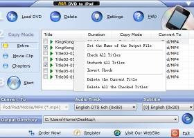 AoA DVD to iPod screenshot