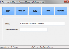 Atom TechSoft PST Password Recovery screenshot