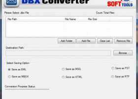 Outlook DBX Export screenshot