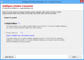 Zimbra Mail Database Backup to Outlook screenshot
