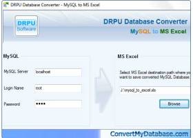 MySQL to MS Excel Database Converter screenshot