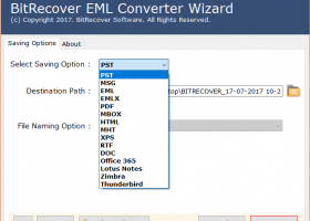 Convert EML to Zimbra screenshot