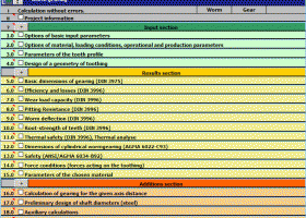 MITCalc Worm Gear Calculation screenshot