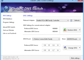 ChrisPC DNS Switch screenshot
