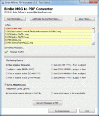 Switch Outlook MSG to Adobe PDF screenshot