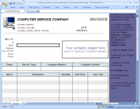 Computer Service Invoice Template screenshot