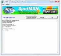 SpotMSN Password Recover screenshot