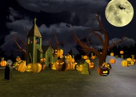 Halloween Graveyard 3D Screensaver screenshot