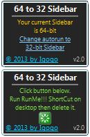 64 to 32 Sidebar screenshot