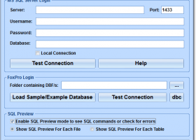 MS SQL Server Tables To FoxPro Converter Software screenshot