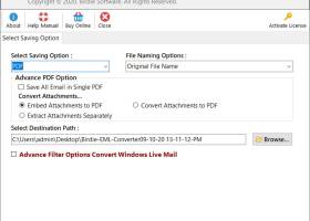 Export EML to PDF screenshot
