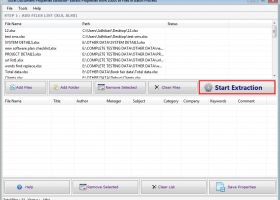 Excel Document Properties Extractor screenshot