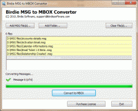 Transfer MSG to MBOX screenshot