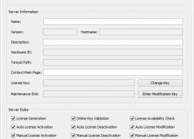 License Generation and Activation Server screenshot