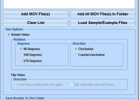 Rotate Multiple MOV Files Software screenshot