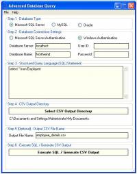 Advanced Database Query screenshot