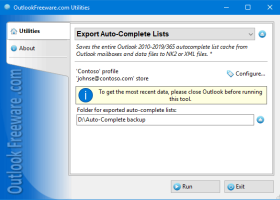 Export Auto-Complete Lists for Outlook screenshot