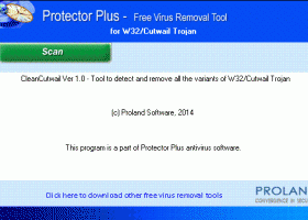 W32/CutWail Free Virus Removal Tool screenshot