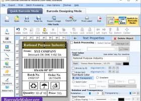 Manufacturing Barcode Generator screenshot