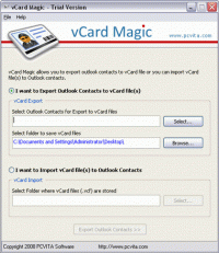 Import Bulk vCard to Outlook Contacts screenshot