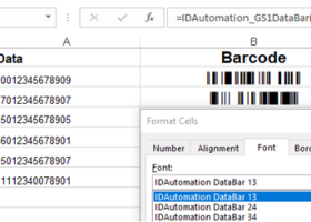 GS1 DataBar Barcode Font Package screenshot