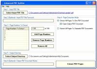 Advanced PDF Splitter screenshot