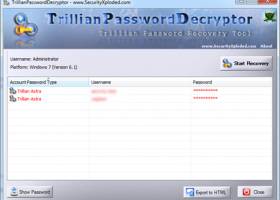 Trillian Password Decryptor screenshot