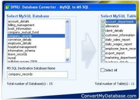 Convert MySQL Database To MSSQL screenshot