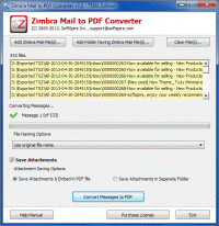 Zimbra Mail to PDF Converter screenshot