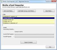 Import vCard Outlook screenshot