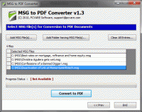 Batch Convert MSG Files to PDF screenshot