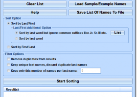 Sort By Last Name Software screenshot