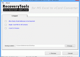 RecoveryTools Excel to VCF Converter screenshot