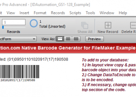 Filemaker Code 128 Generator screenshot