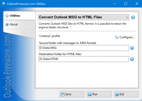 Convert Outlook MSG to HTML Files screenshot