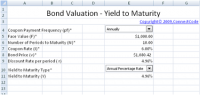 Free Bond Valuation Spreadsheet screenshot