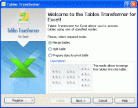 <b>Tables Transformer</b> for Excel screenshot