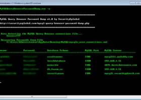 MySQL Query Browser Password Dump screenshot