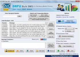 Blackberry Text SMS Software screenshot