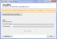 vCard Export to Outlook screenshot