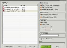 PDF to XLSX Converter screenshot