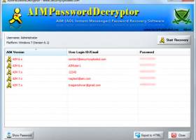 AIM Password Decryptor screenshot