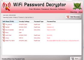 WiFi Password Decryptor screenshot