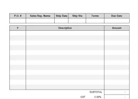 Blank Service Invoice Template screenshot