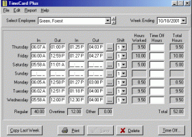 TimeCard Plus screenshot