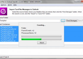 Transfer Turnpike to Outlook screenshot