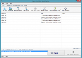 Batch Excel Workbook Splitter screenshot