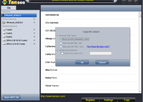 Tansee iOS Contact Transfer screenshot